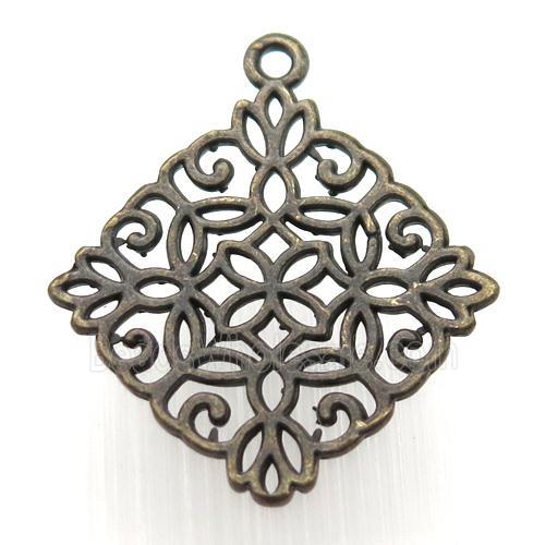 copper pendant, antique bronze