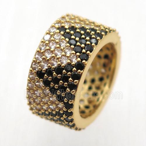 copper Ring paved zircon, gold plated
