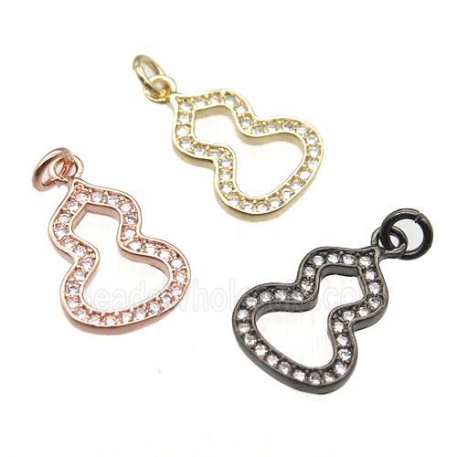 copper cucurbit pendant paved zircon, mixed color
