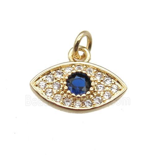 copper eye pendant paved zircon, gold plated