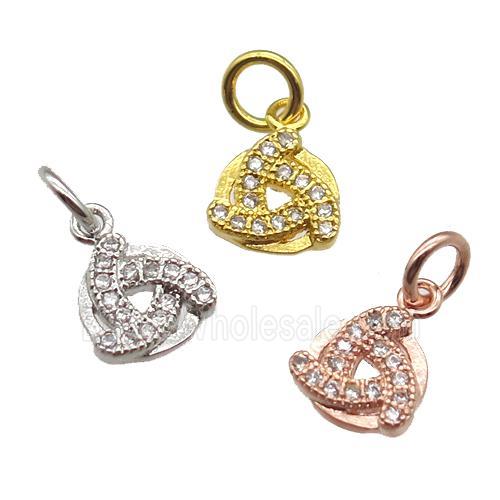 copper windmill pendant paved zircon, mixed color