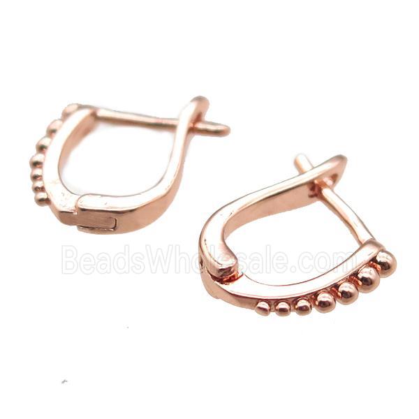 copper Latchback Earrings, rose gold