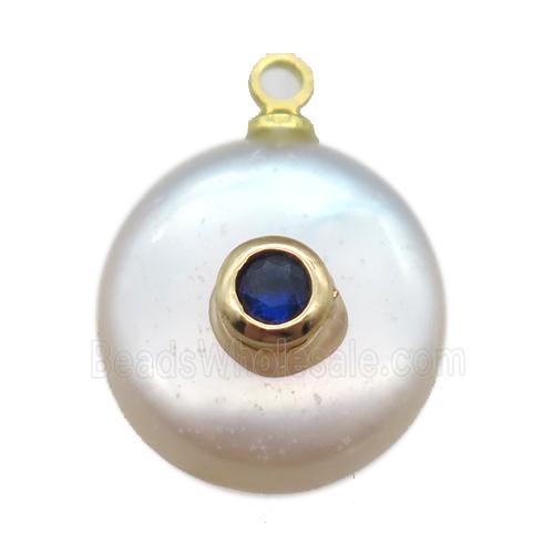 natural pearl pendant paved zircon