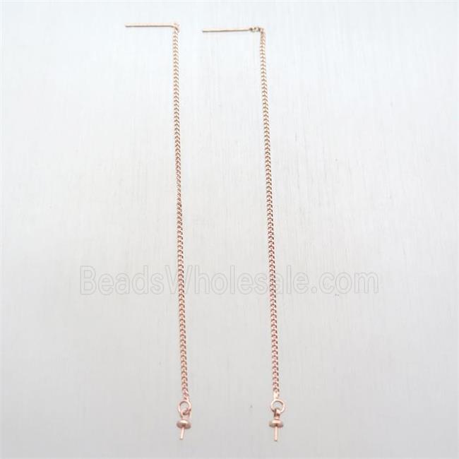 copper Stud Earrings wire, rose gold