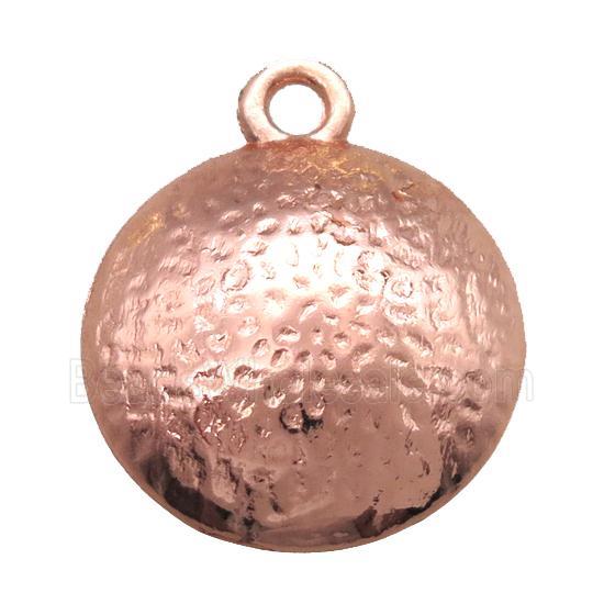 hammered copper circle pendant, rose gold