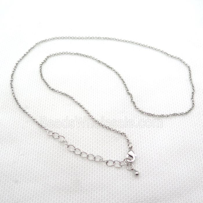 copper Necklace Chain, platinum plated