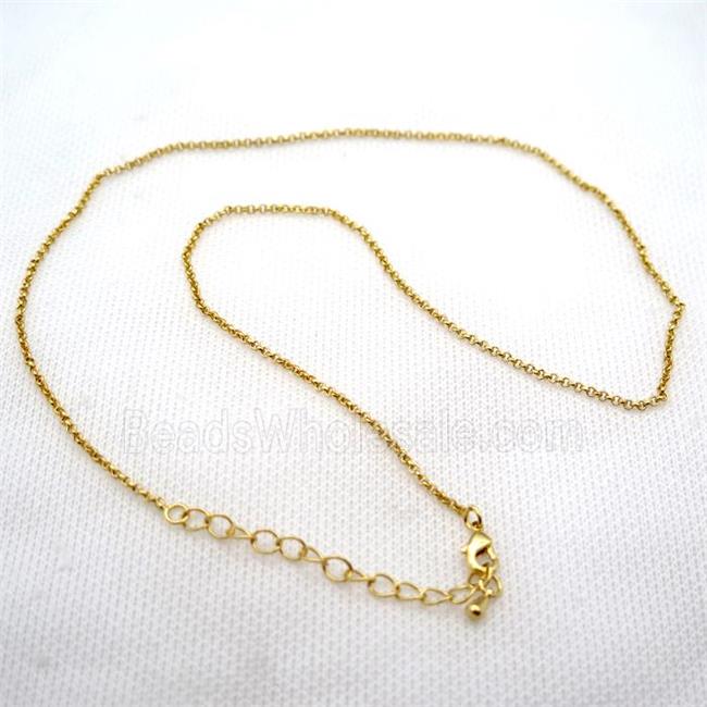 copper Necklace Chain, gold plated