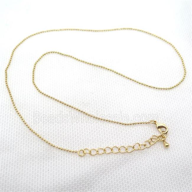copper Necklace Chain, gold plated
