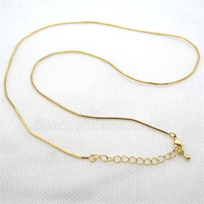 copper Necklace Chain, gold plated