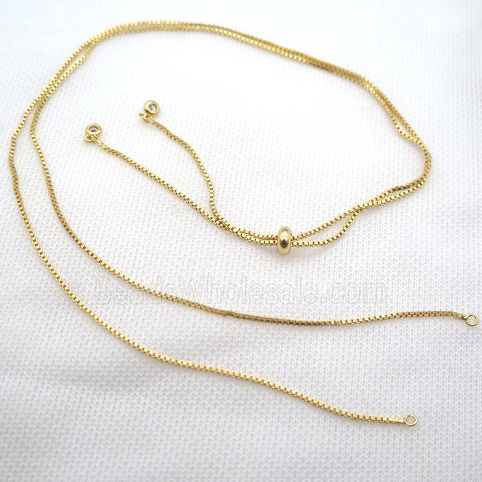 copper Necklace Chain, gold plated