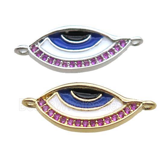 copper eye connector paved zircon, mixed color