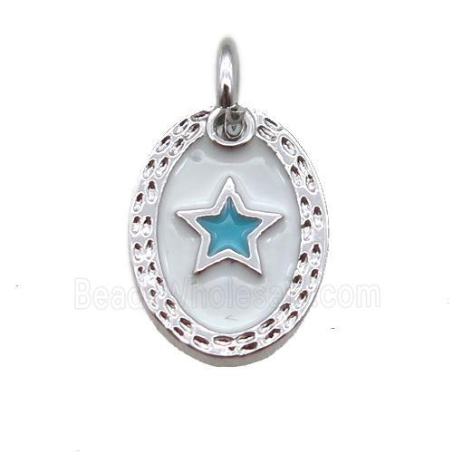 copper oval star connector, enameling, platinum plated
