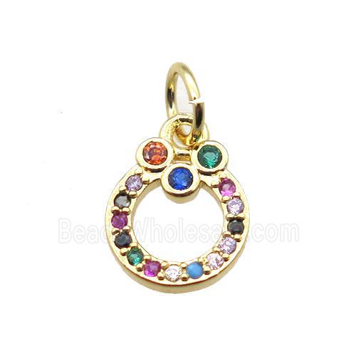 copper pendant paved zircon, christmas wreath, gold plated