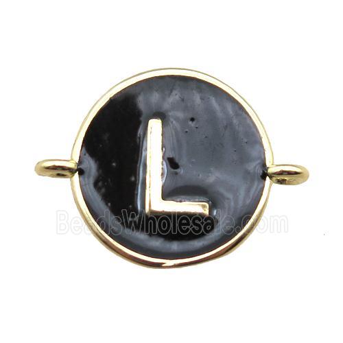 black enameling copper letter-L connector, gold plated