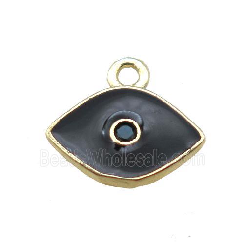 black enameling copper eye pendant paved zircon, gold plated