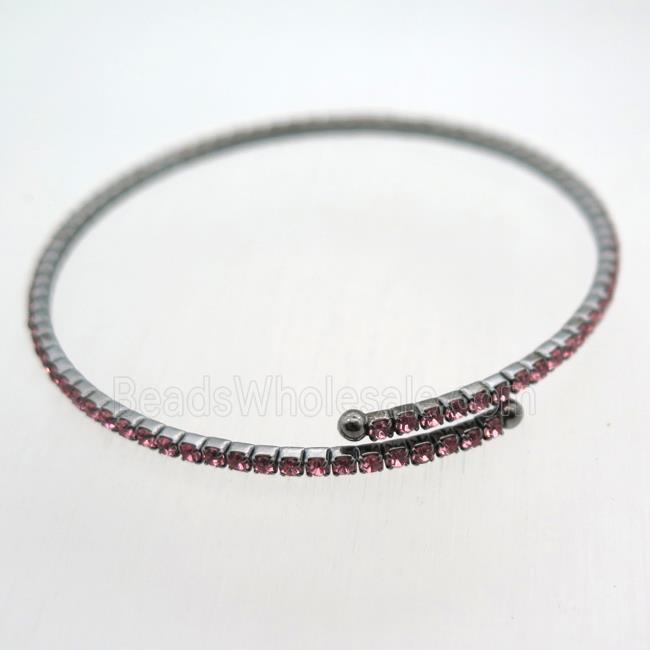 copper bangle pave rhinestone, black plated