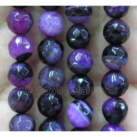 purple druzy agate beads, faceted round