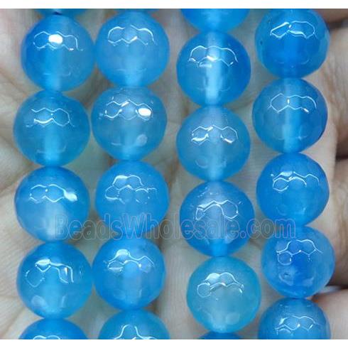 skyblue agate bead, faceted round