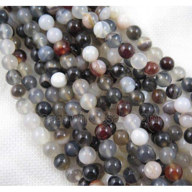 gray agate beads, round