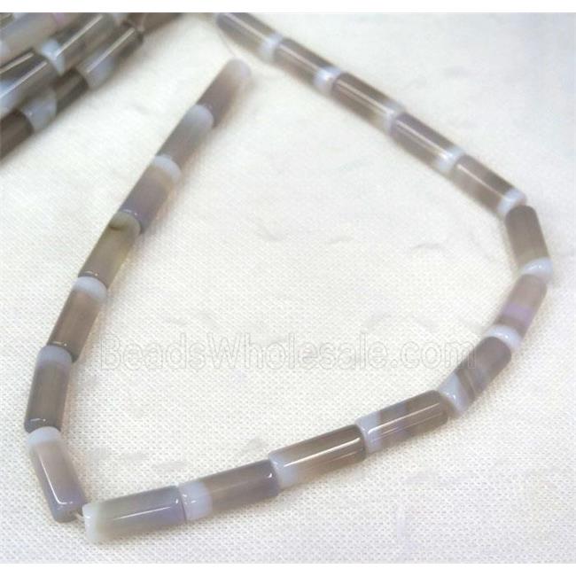 gray stripe Agate beads, column