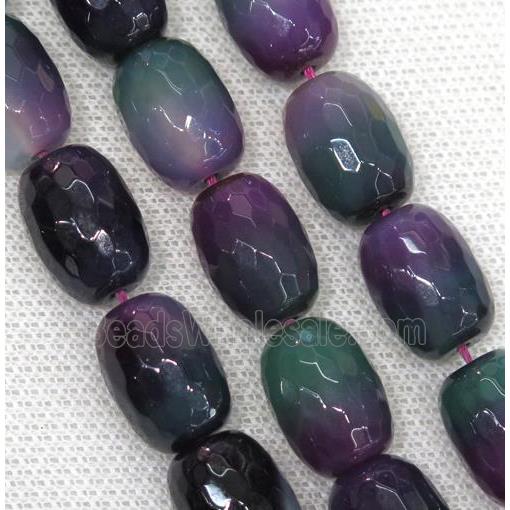 Agate beads, faceted barrel