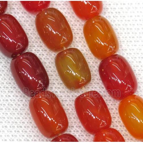 orange Agate barrel Beads