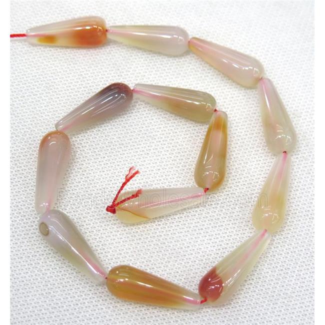 pink Agate teardrop beads