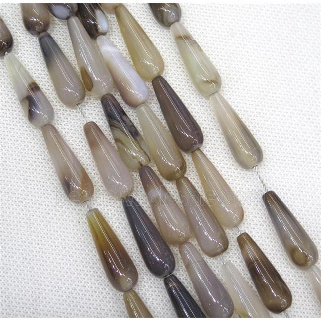 gray Agate teardrop beads