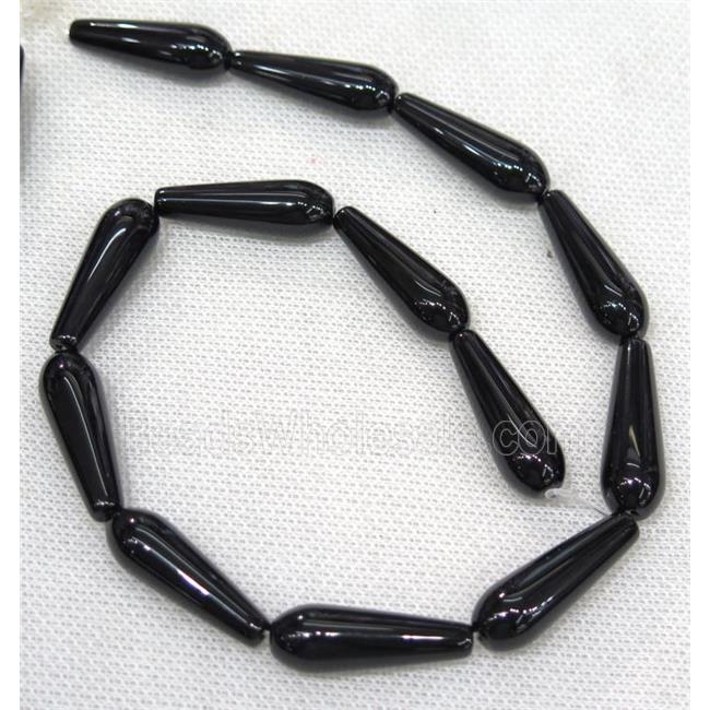 black Agate teardrop beads