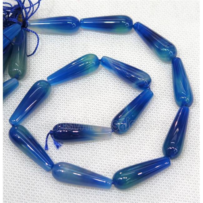 blue Agate teardrop beads