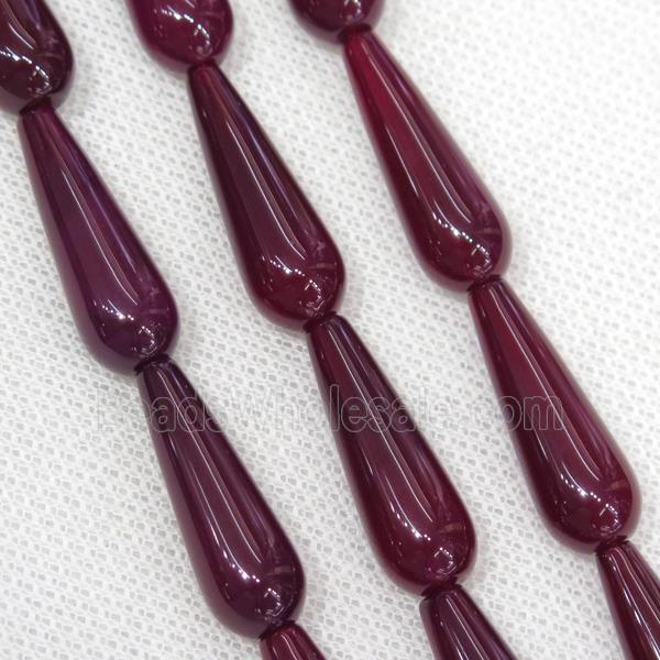 mauve Agate teardrop beads