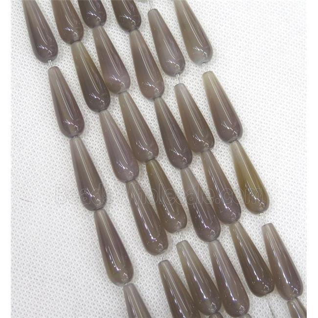 gray Agate teardrop beads