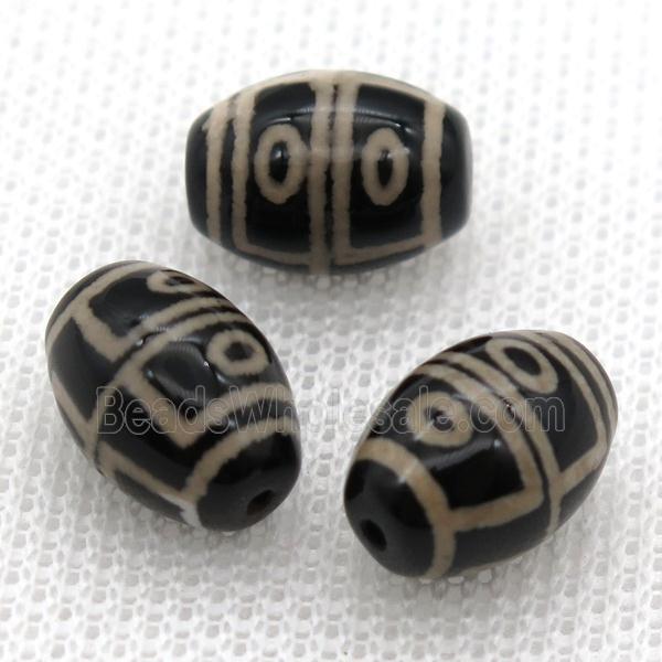 tibetan Dzi barrel beads