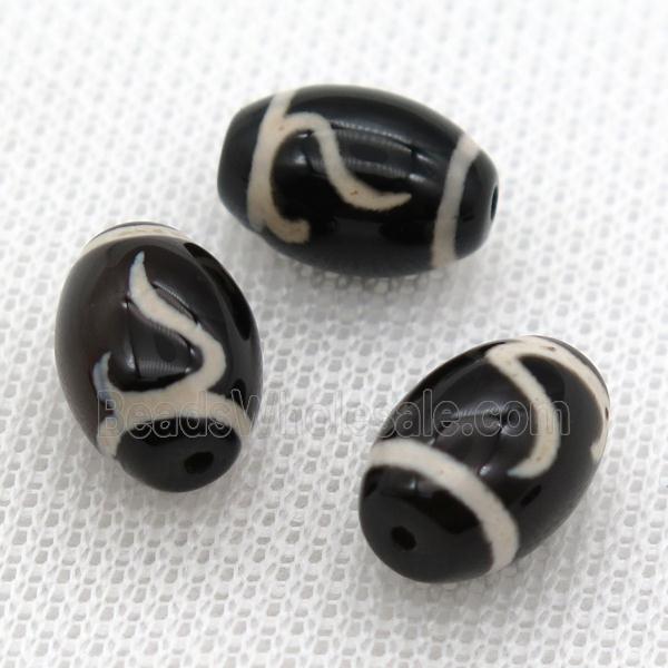 tibetan Dzi barrel beads