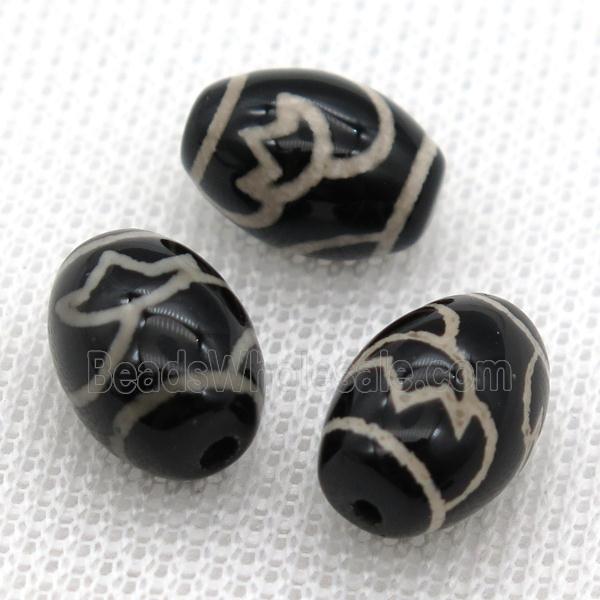 tibetan Dzi barrel beads