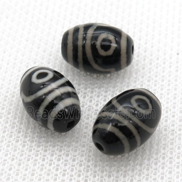 tibetan Dzi barrel beads