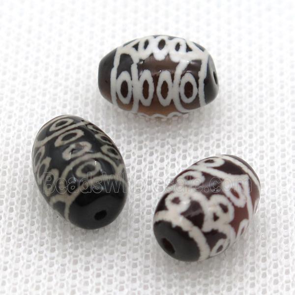 tibetan DZi barrel beads