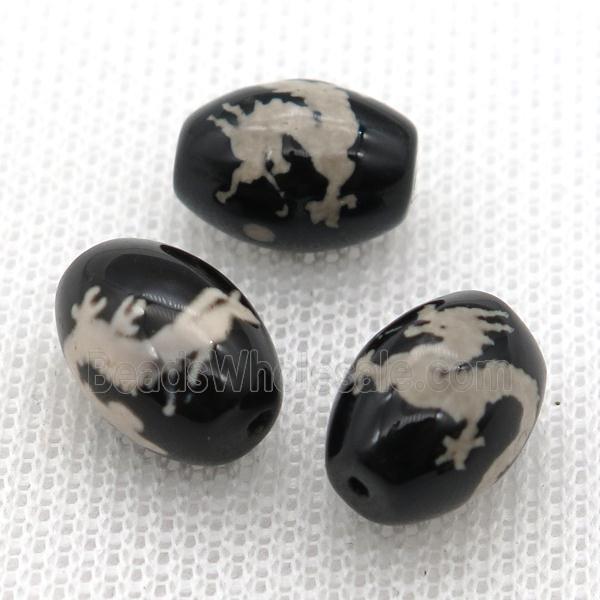tibetan DZi barrel beads