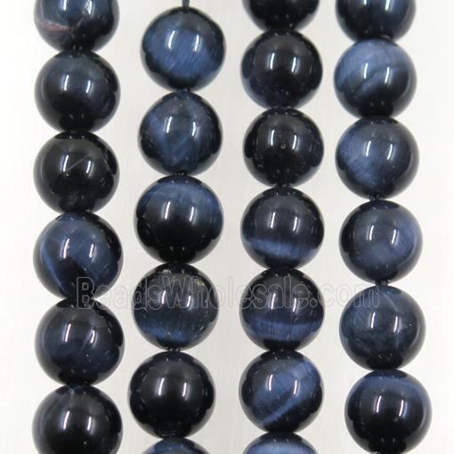 natural blue Tiger eye stone beads, round