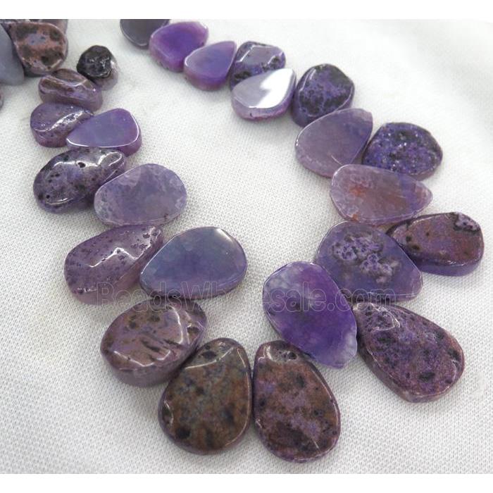 Agate loose bead, teardrop
