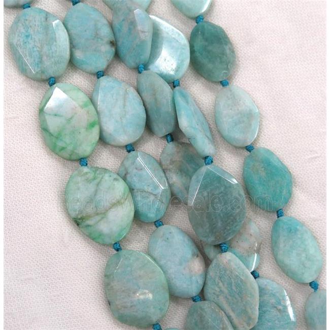 blue Amazonite beads, faceted freeform
