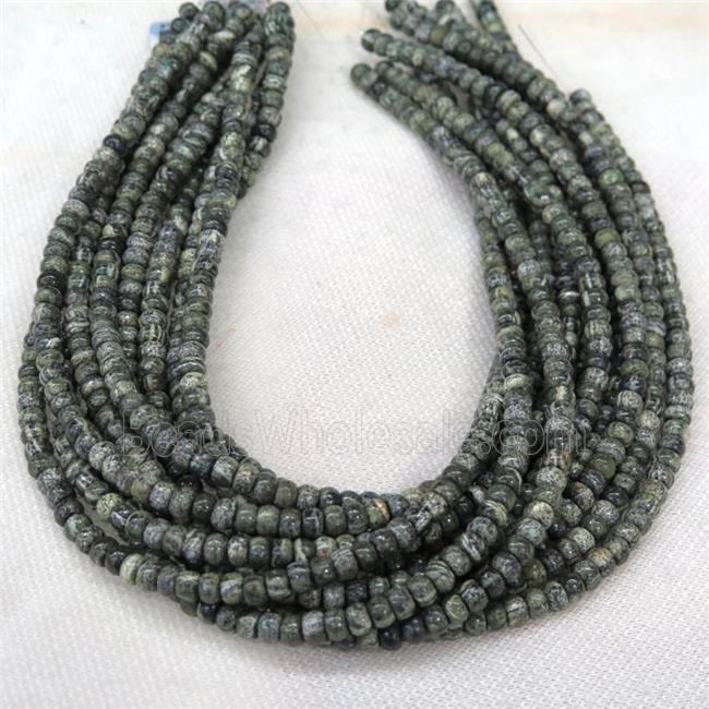 Green Zebra Jasper barrel beads