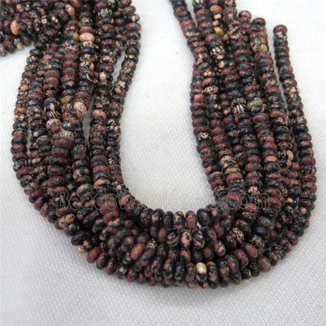 red Snowflake Jasper beads, rondelle