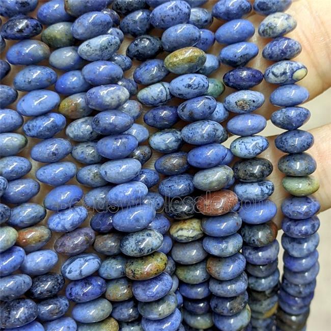 Blue Dumortierite rondelle beads