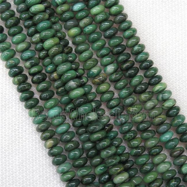 green Verdite beads, rondelle