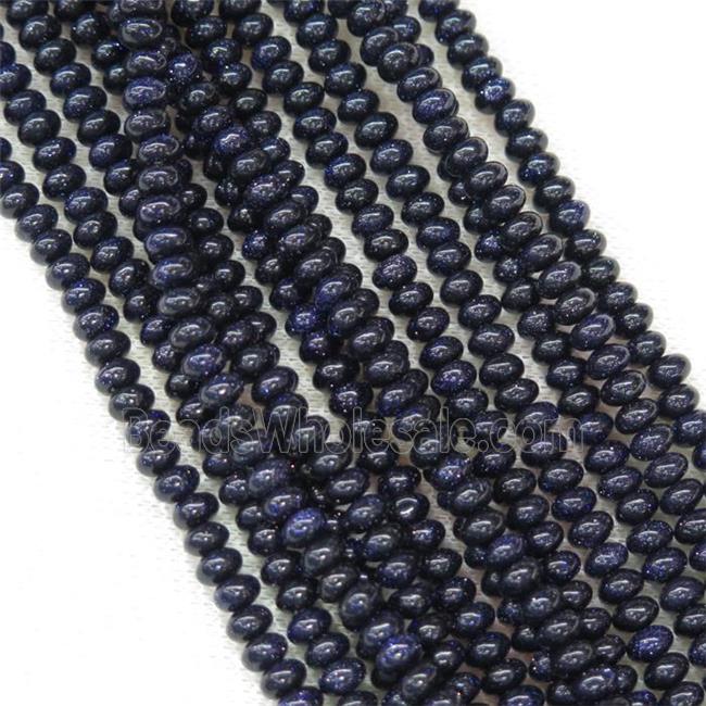 blue SandStone rondelle beads