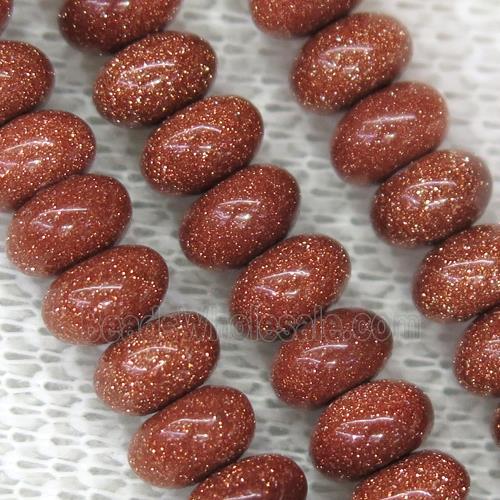 gold SandStone rondelle beads