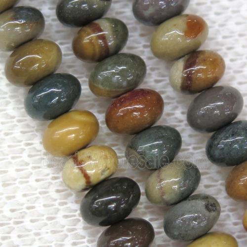 polychrome Jasper rondelle beads