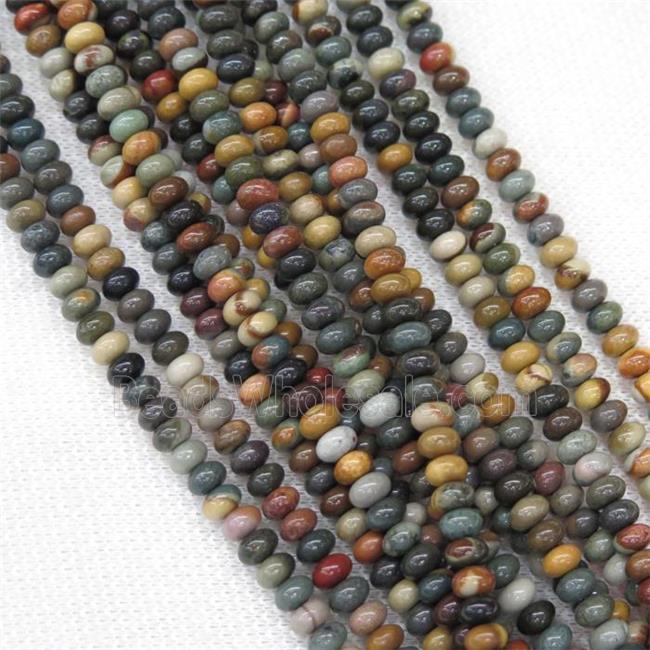 polychrome Jasper rondelle beads