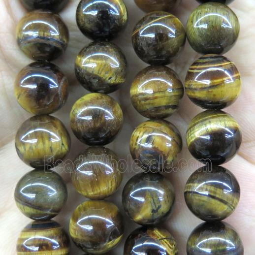 yellow Tiger eye stone beads, round